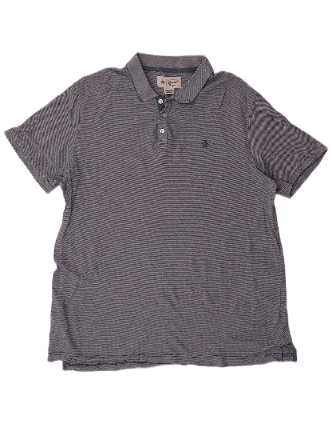 PENGUIN Polo Homme 2XL Bleu Rayé Coton Classique