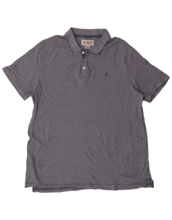 PENGUIN Polo Homme 2XL Bleu Rayé Coton Classique