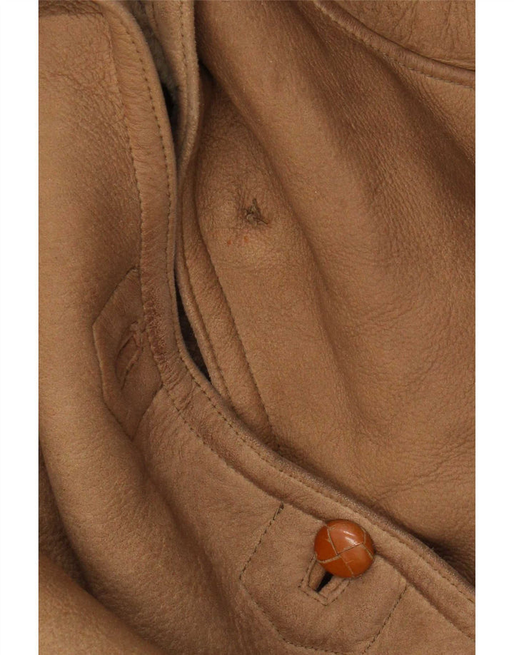 vintage Femme Batwing Shearling Veste IT 44 Brun Moyen