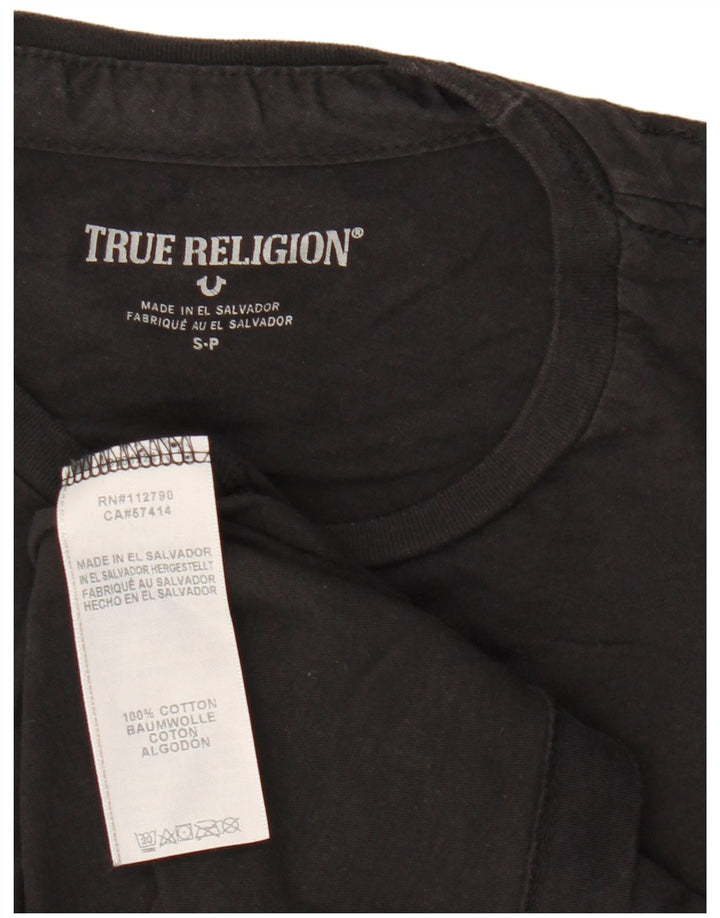 True Religion T-shirt graphique pour homme Petit haut en coton noir