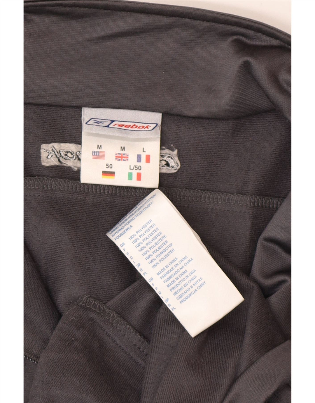 Reebok Veste de Survêtement Homme Gris Moyen Polyester