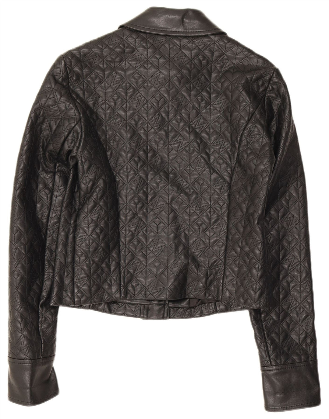 Guess Veste courte en simili cuir pour femme US 2 XS Noir Polyéthylène