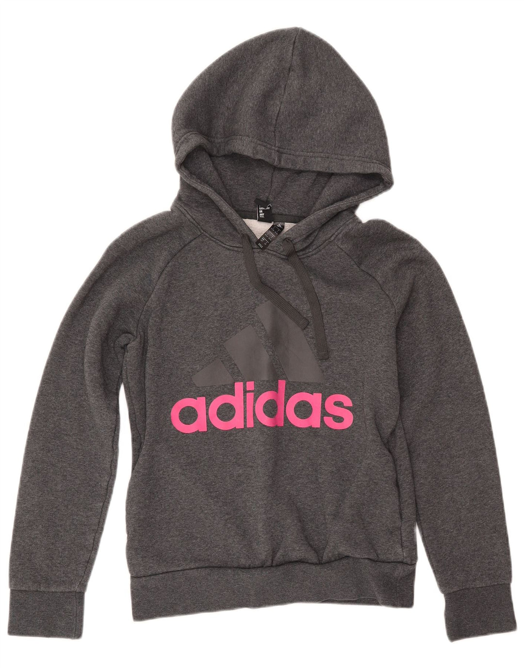 ADIDAS Pull à capuche graphique pour femme UK 8/10 Petit gris coton