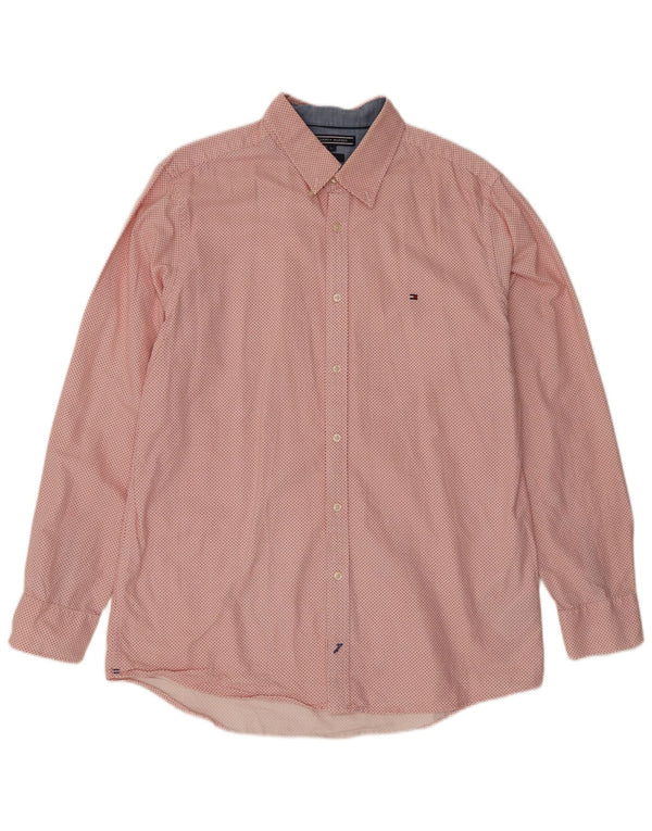 Tommy Hilfiger Chemise Slim Fit XL Coton à Pois Rose Homme