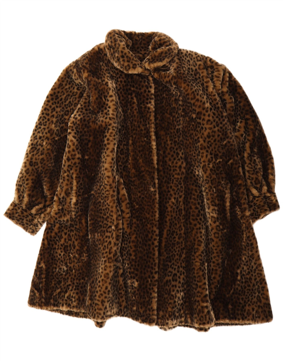 Michel Alexis Manteau surdimensionné pour femme EU 38 Marron moyen imprimé animal