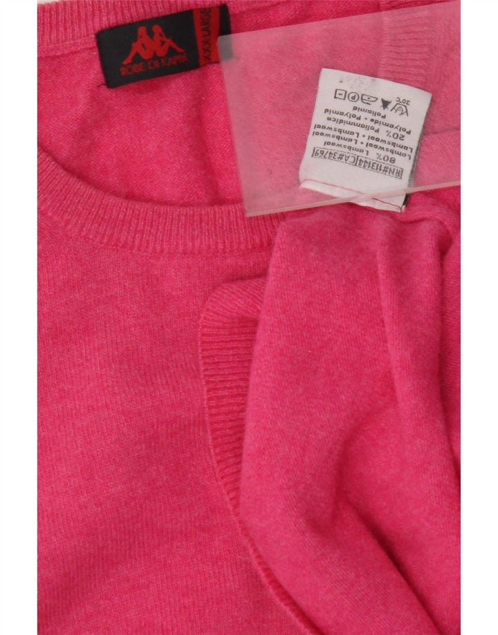 KAPPA Pull à col rond pour femme UK 22 3XL Laine d'agneau rose