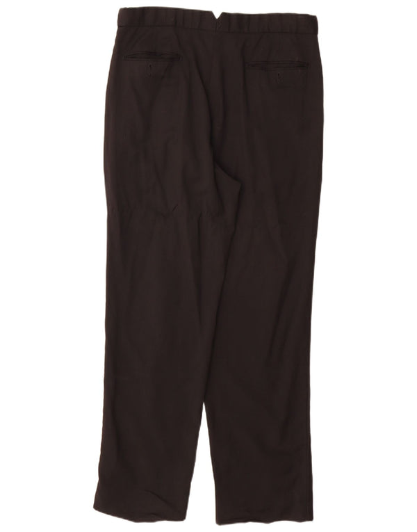 Marks & Spencer Pantalon de costume chevillé pour homme Taille 34 W34 L31 Laine neuve noire