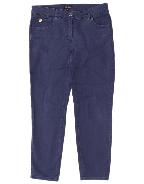 LUISA SPAGNOLI Pantalon décontracté droit pour femme IT 46 Large W34 L28 Bleu