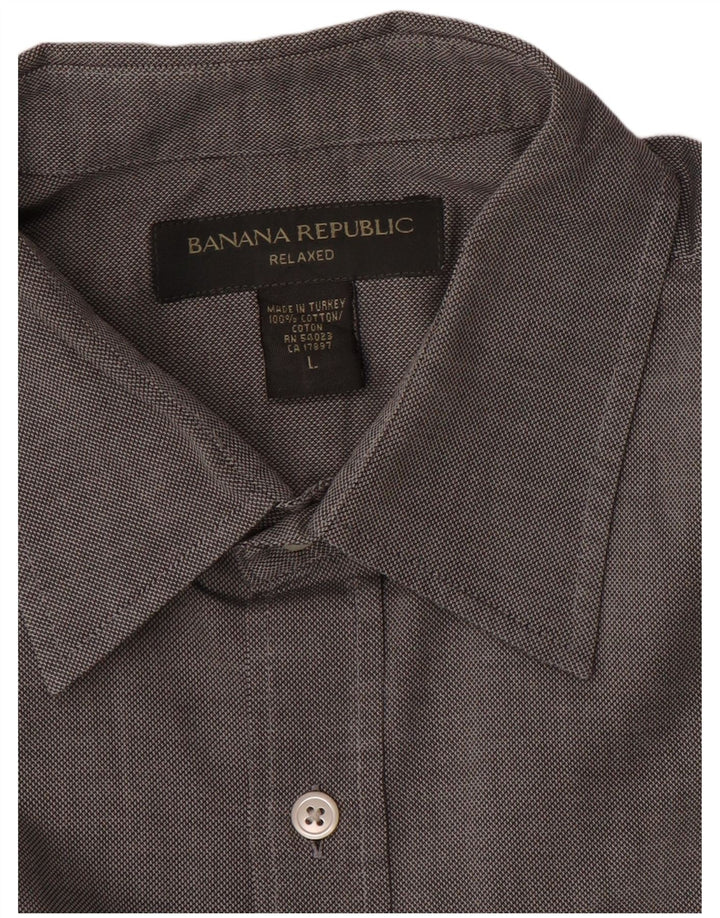 BANANA REPUBLIC Chemise coupe décontractée pour hommes, grand coton gris