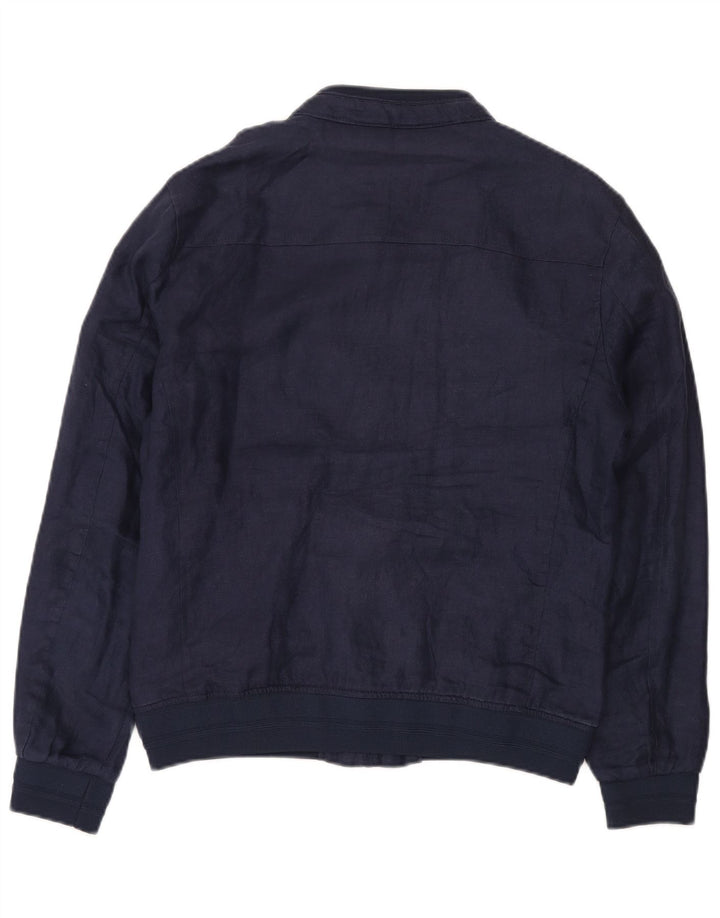 Zara Mens Bomber Jacket UK 40 Large Bleu Marine Lin