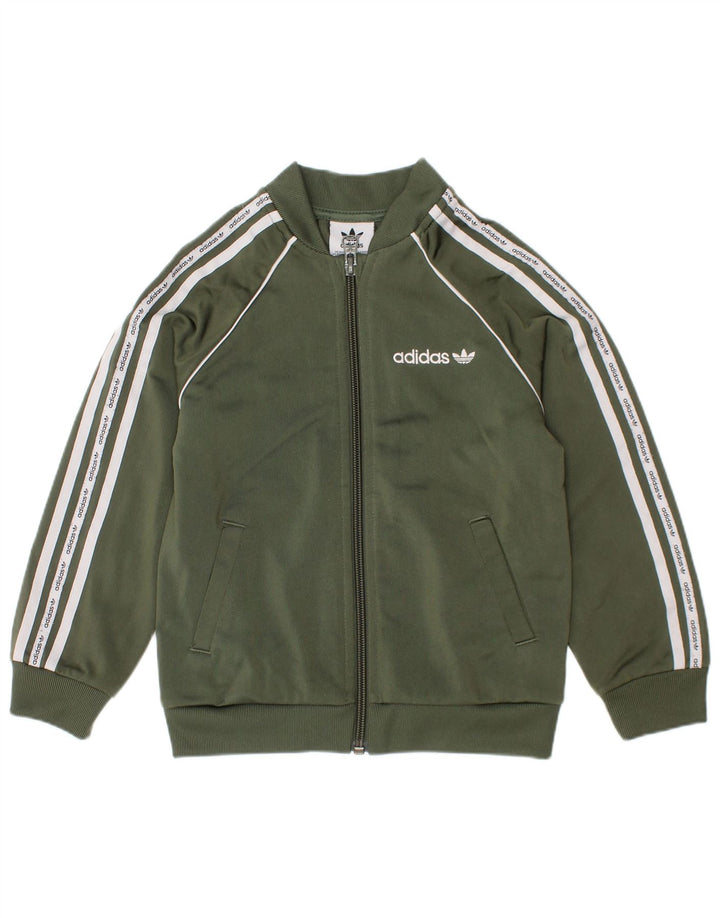 Adidas Veste de Survêtement Graphique Fille 2-3 Ans Vert Polyester