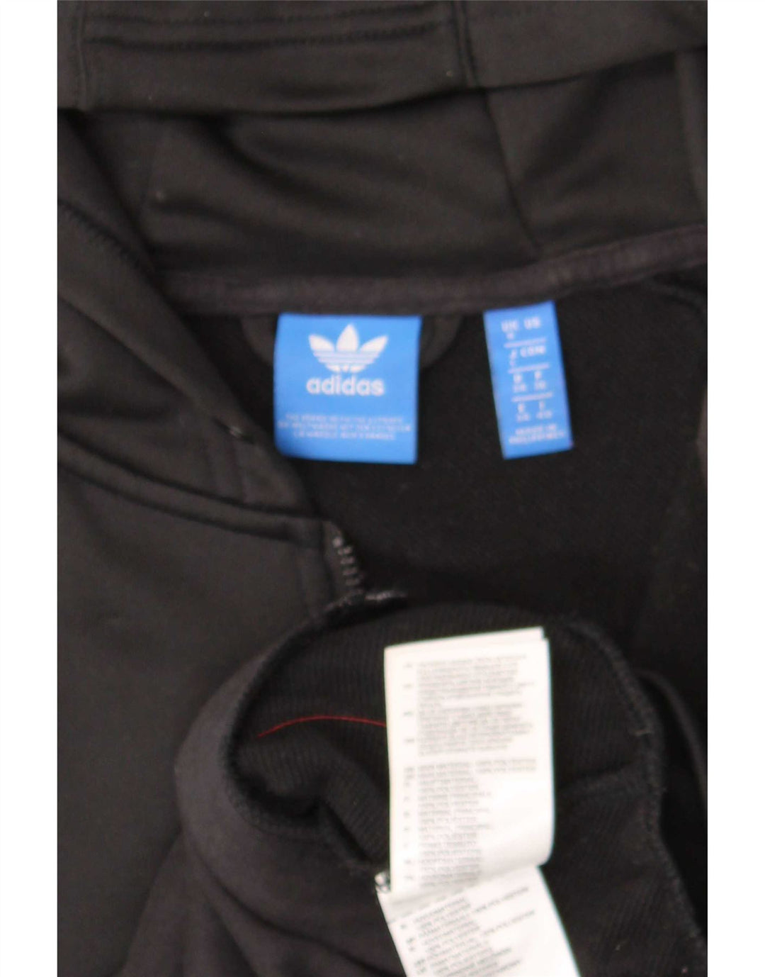 Adidas Pull à capuche zippé pour femme UK 8 Petit Noir Polyester