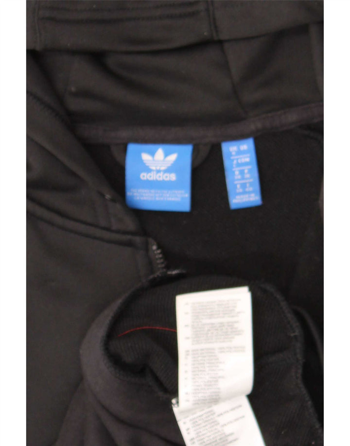 Adidas Pull à capuche zippé pour femme UK 8 Petit Noir Polyester