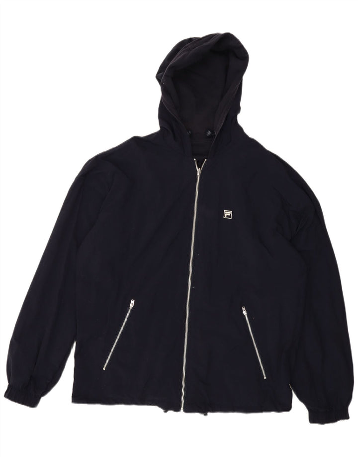 FILA Veste réversible à capuche pour homme IT 50 Large Bleu marine Colourblock