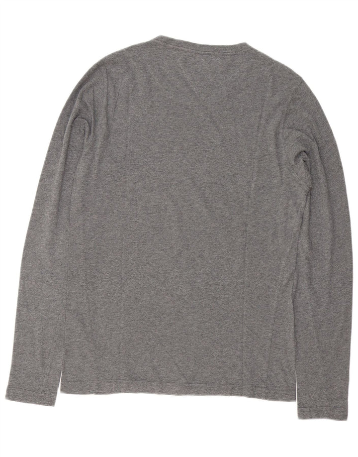 Tommy Hilfiger Haut graphique à manches longues pour homme Petit coton moucheté gris