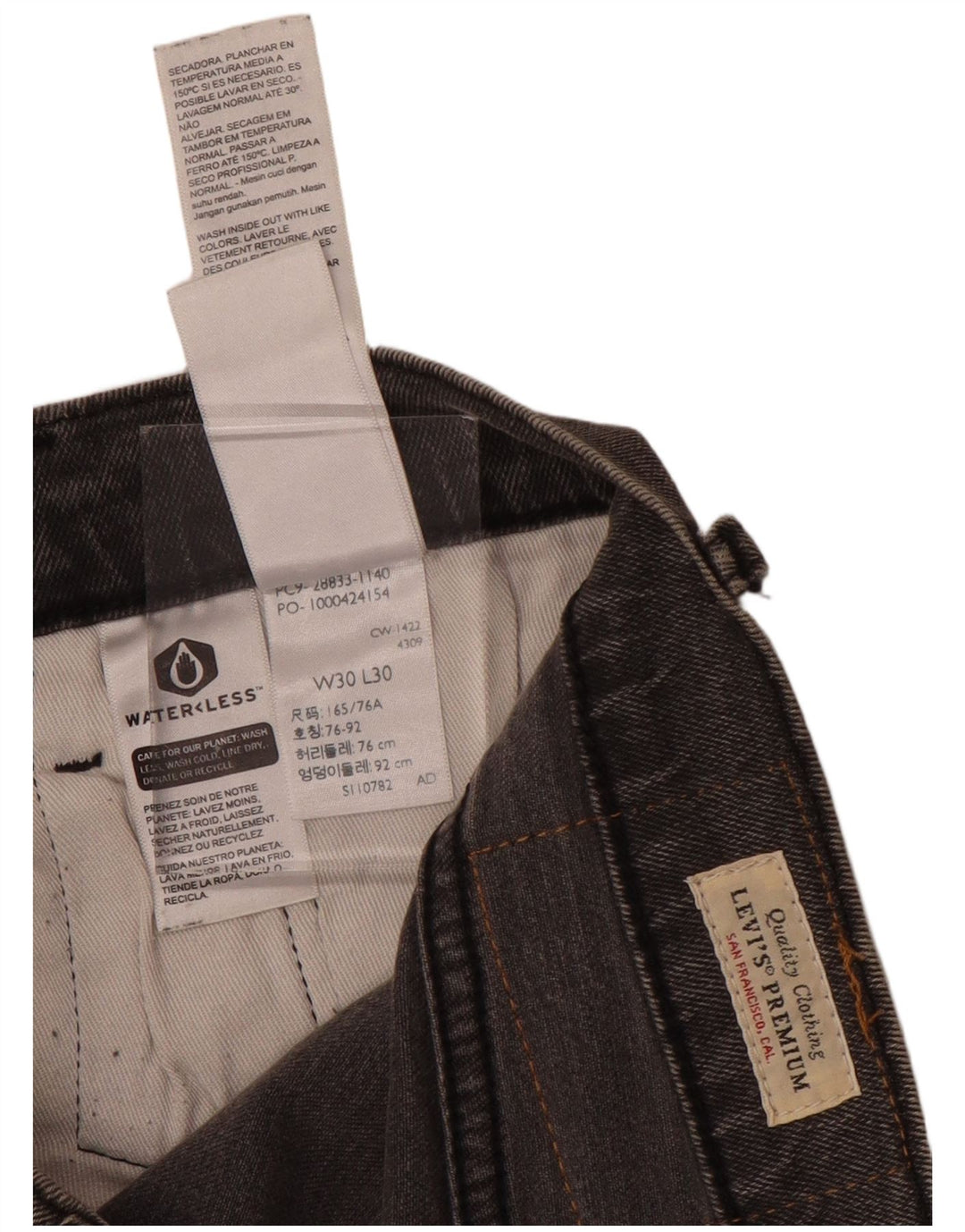 LEVI'S Jean 512 Slim Fuselé W30 L30 Homme Gris Coton