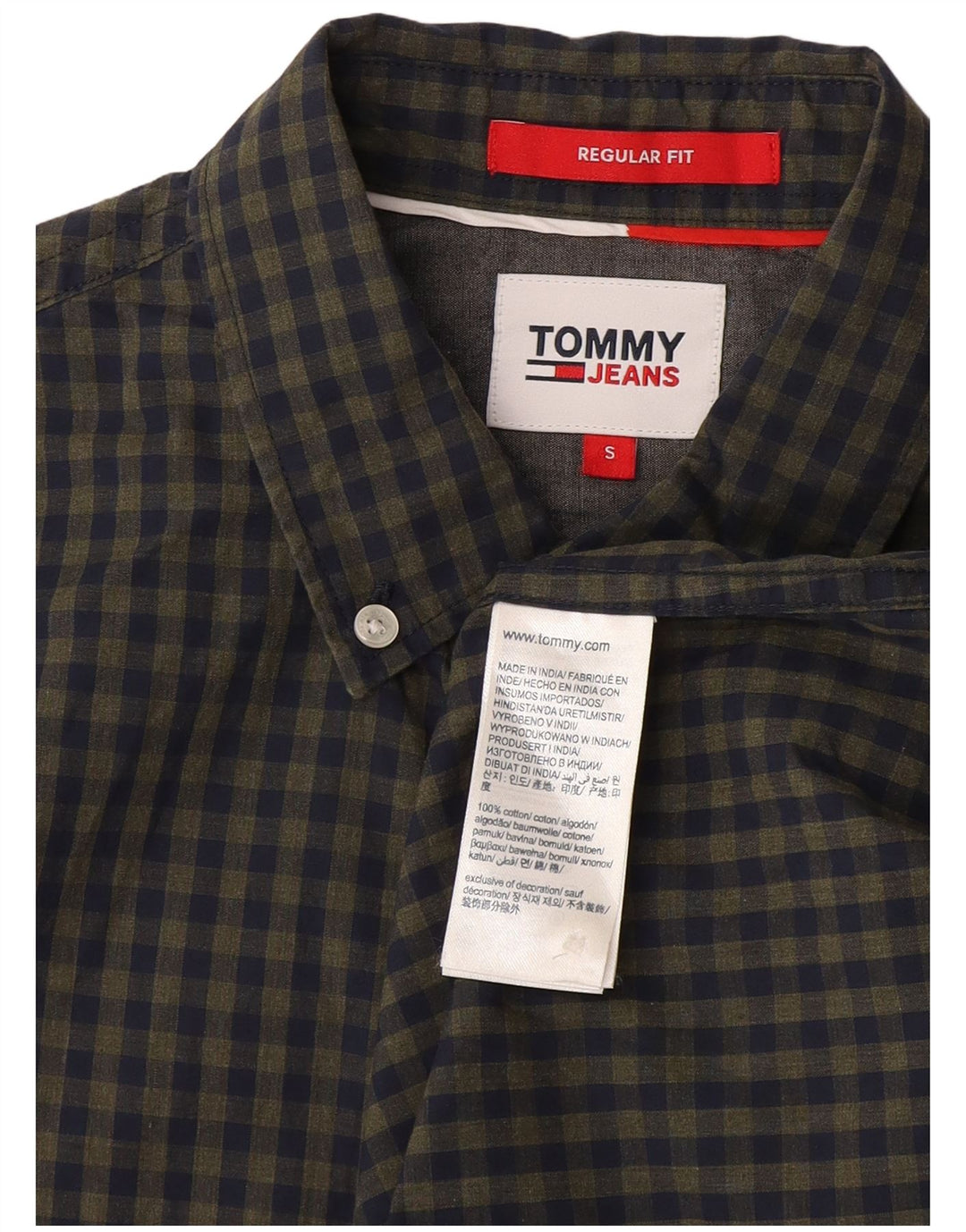 Tommy Hilfiger Chemise coupe classique pour homme en coton vichy bleu marine petit