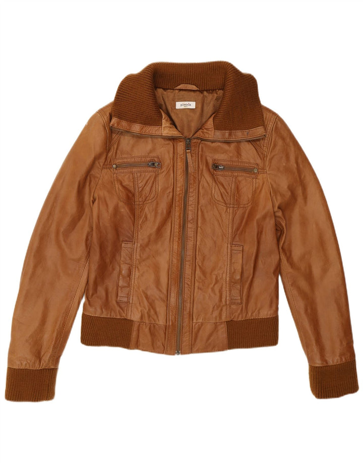 Pimkie Veste en cuir bomber pour femme UK 12 Marron moyen
