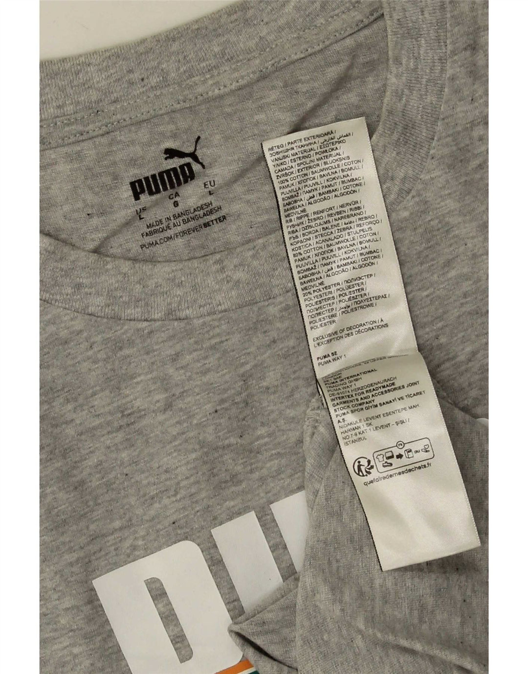 Puma T-Shirt Graphique Homme Grand Gris Coton