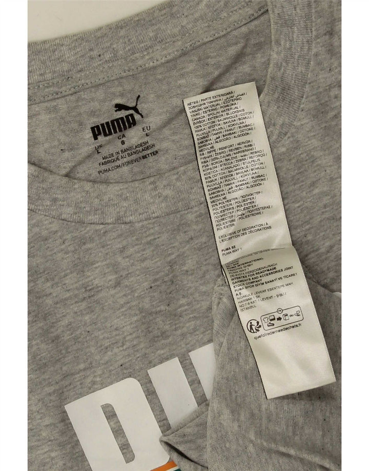 Puma T-Shirt Graphique Homme Grand Gris Coton