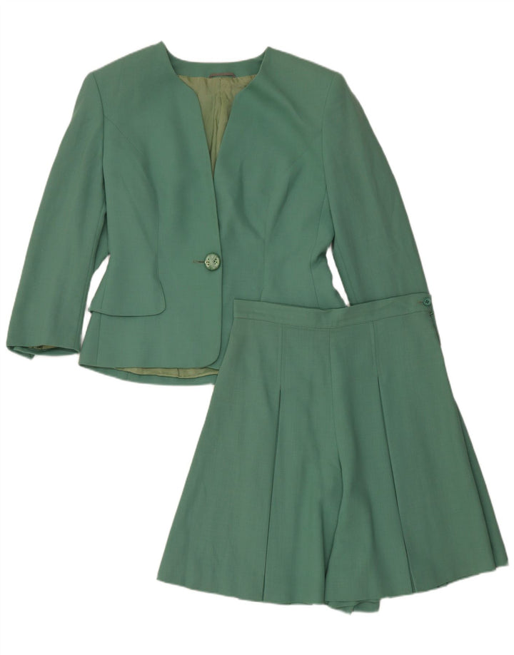 vintage Femmes 1 Bouton 2 Pièces Ensemble UK 12 Moyen W28 Acétate Vert