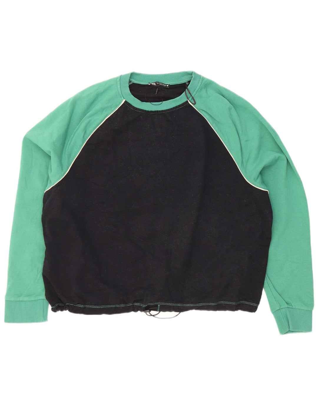 Zara Sweat-shirt surdimensionné pour femme UK 10 Petit color block noir