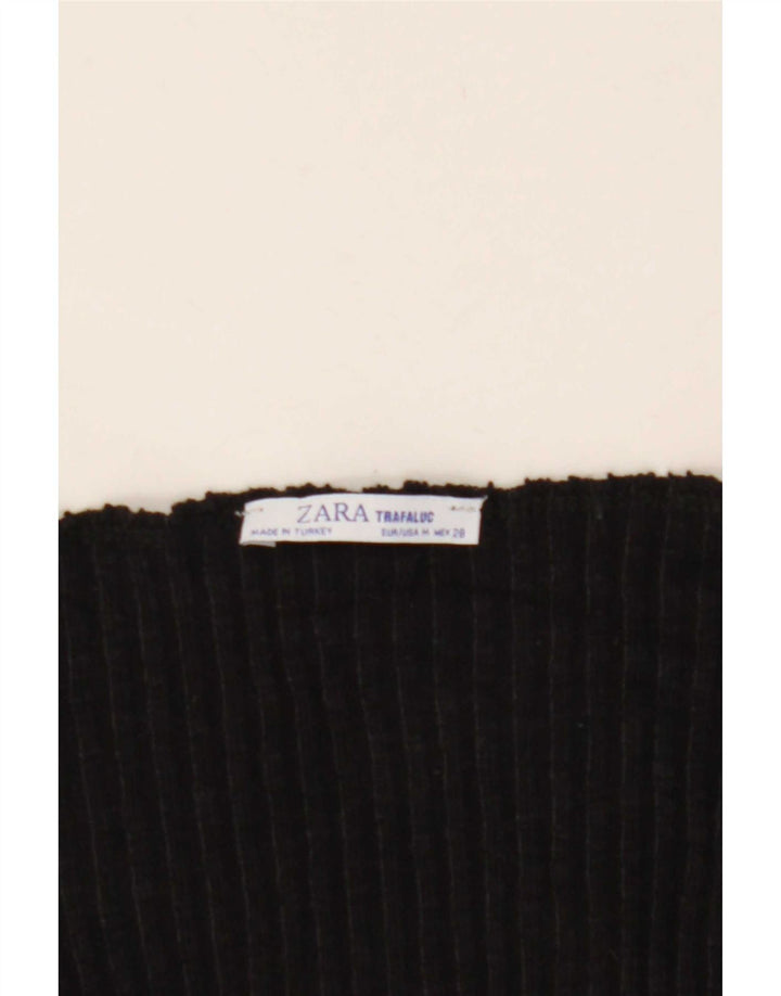 Zara Haut court à épaules dénudées pour femme UK 12 Noir moyen