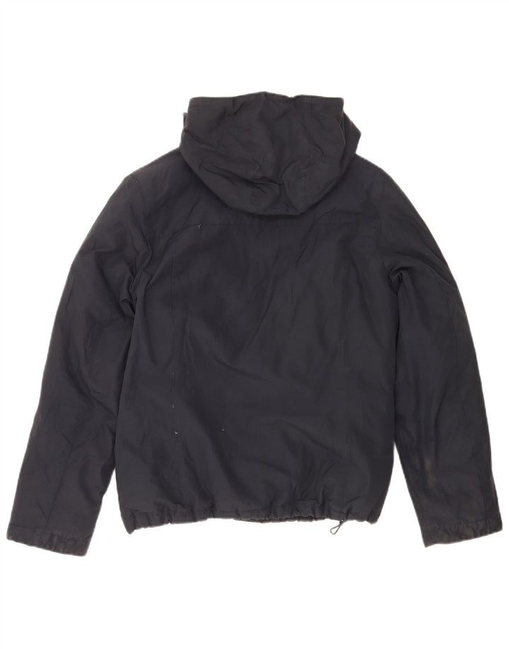 Woolrich Veste matelassée à capuche pour femme UK 14 Bleu marine moyen Coton