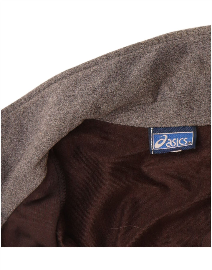 ASICS Veste de survêtement graphique pour hommes en polyester color block marron moyen