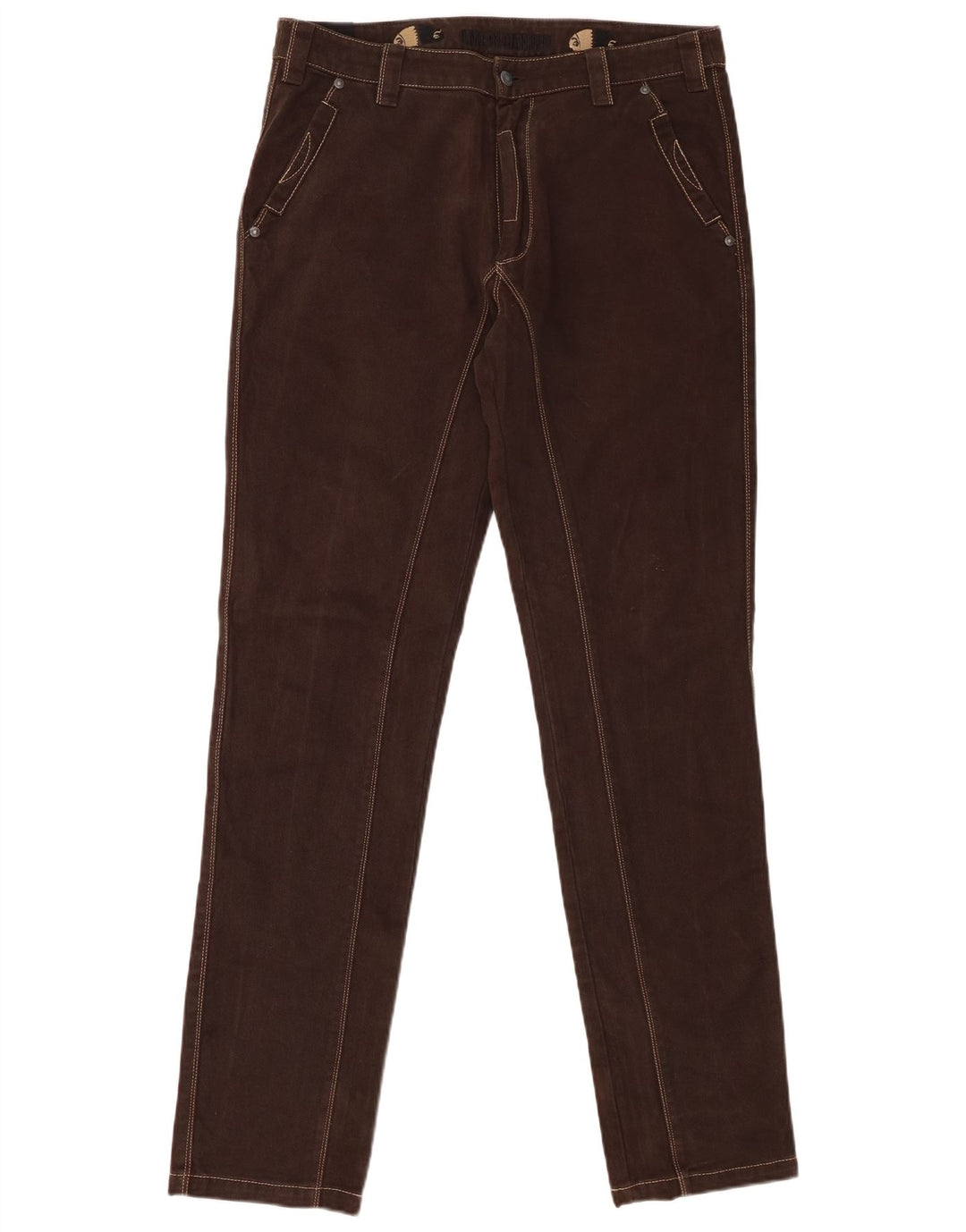 AMERICANINO Pantalon Chino Slim Homme IT 48 Medium W30 L34 Marron Coton