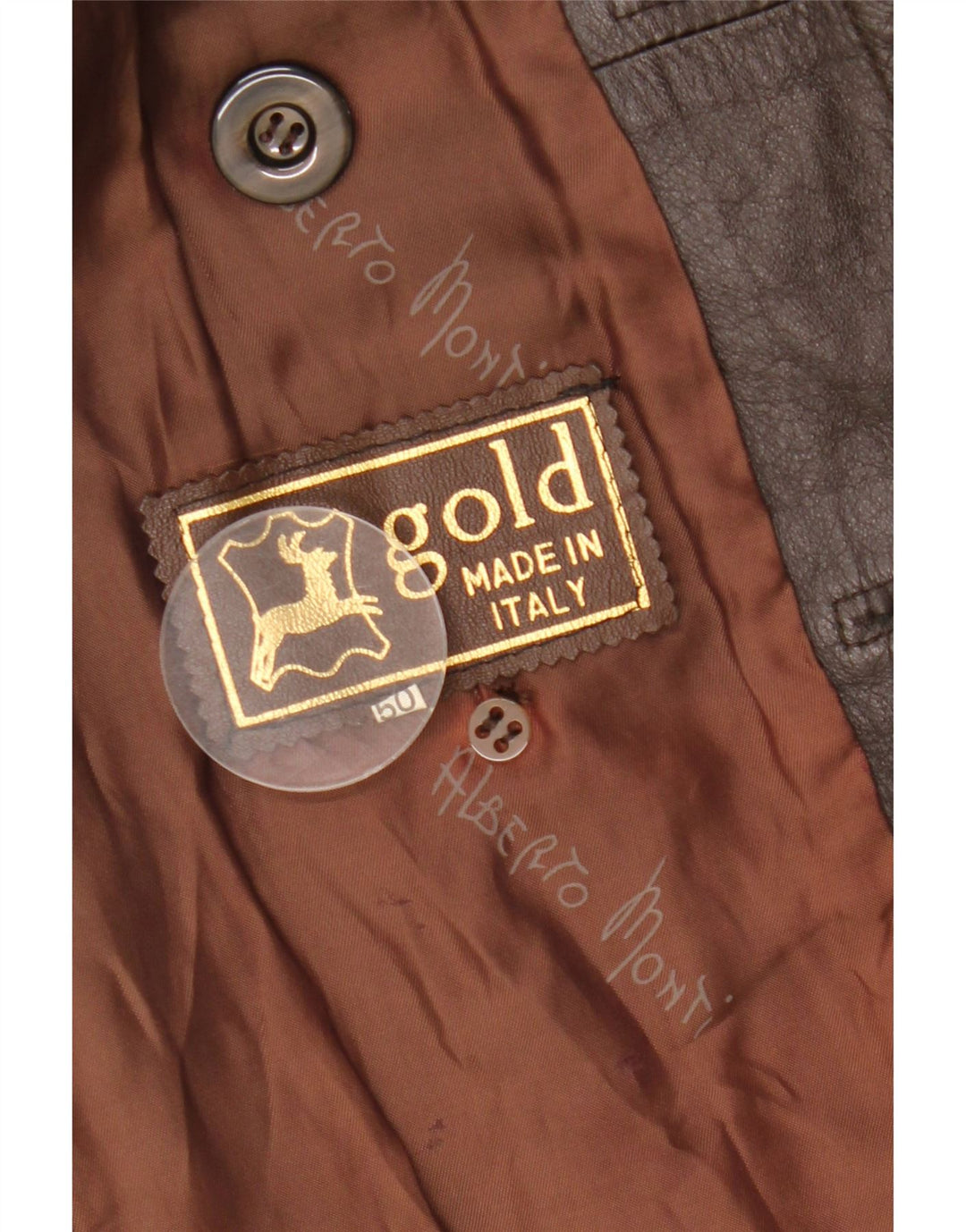 VINTAGE Manteau en Cuir Femme IT 50 XL Marron