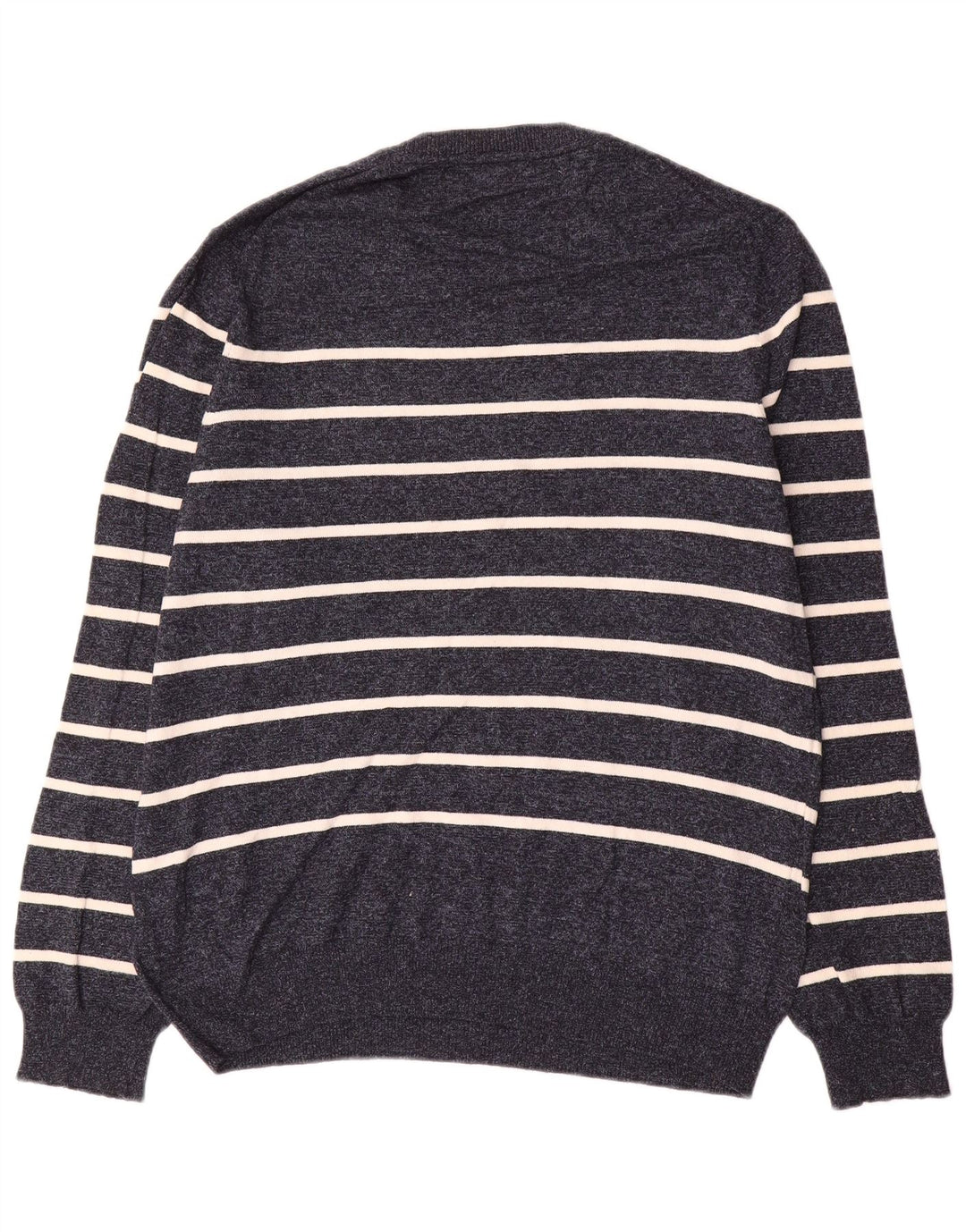 Marks & Spencer Pull à col rond pour homme Large rayé bleu marine