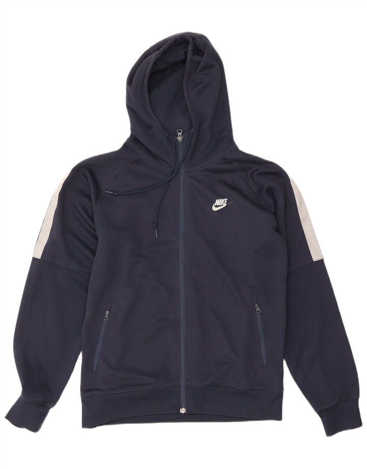 Nike Pull à capuche zippé pour homme en polyester color block bleu marine moyen