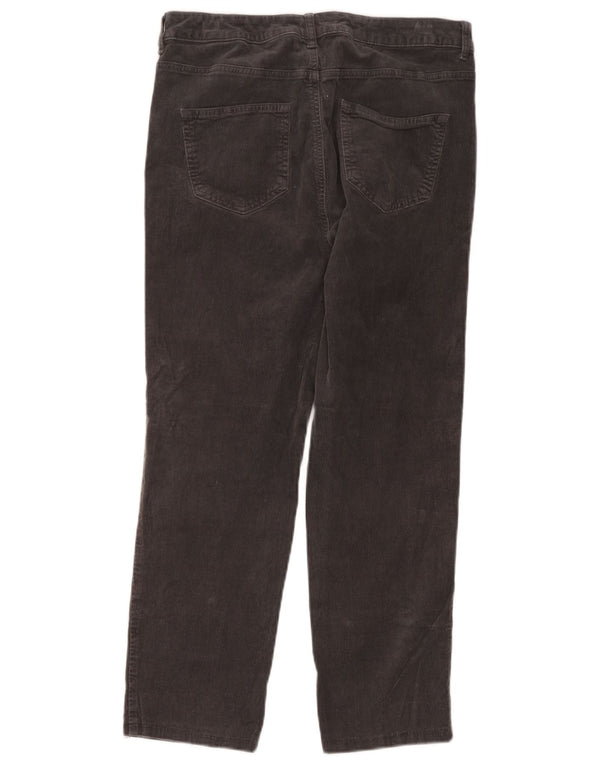 Marks & Spencer Pantalon court en velours côtelé pour femme UK 16 Large W34 L24 Gris