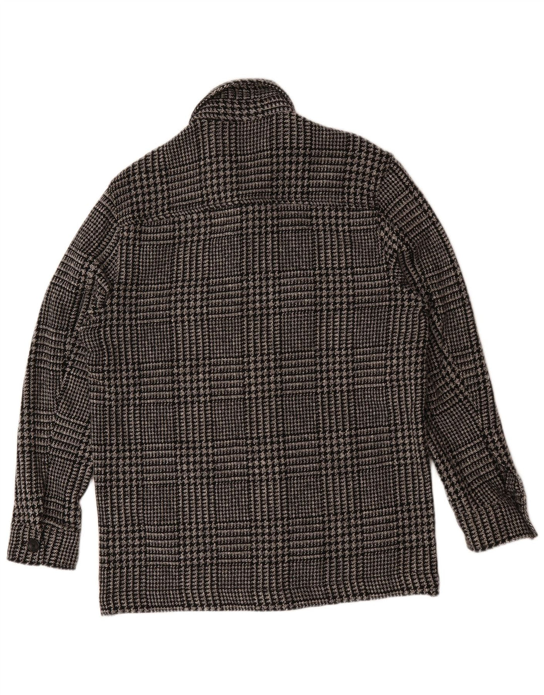 Zara Mens Utility Jacket Large Noir Pied-de-Poule Polyester