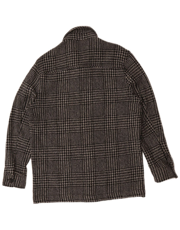 Zara Mens Utility Jacket Large Noir Pied-de-Poule Polyester