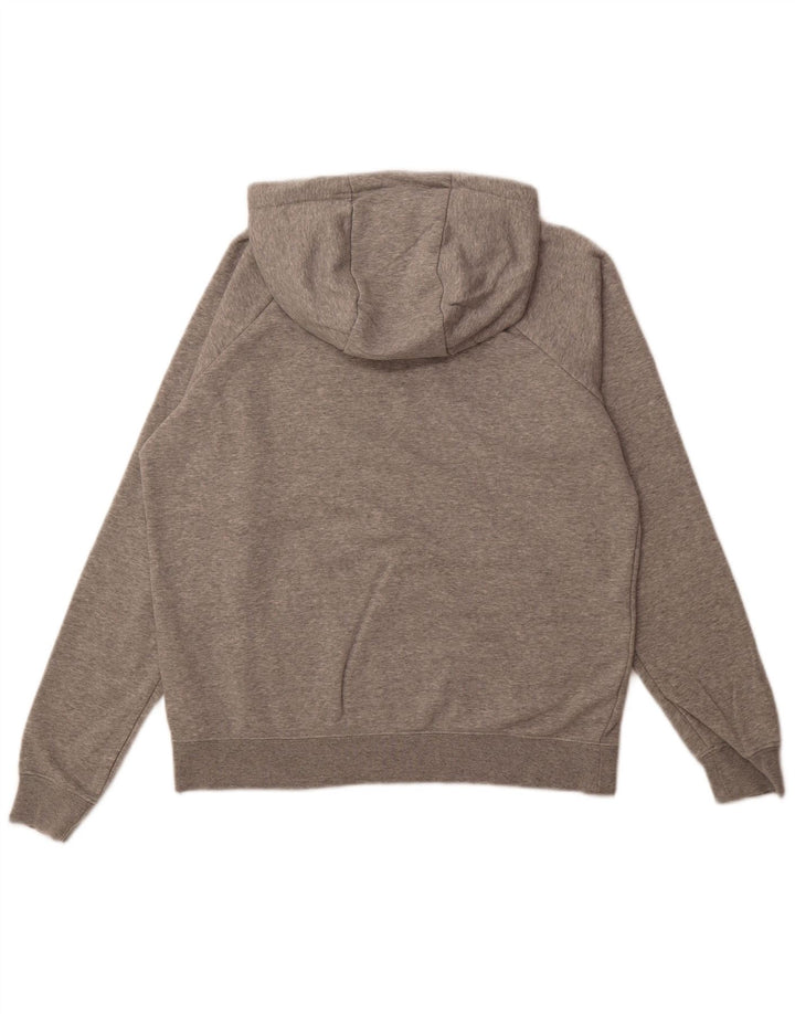 NIKE Womens Oversized Hoodie Jumper UK 10 Small Grey Cotton