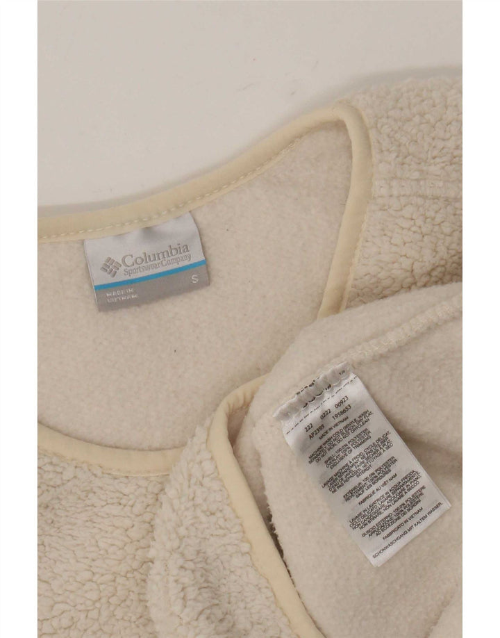 Columbia Pull Polaire Femme UK 10 Petit Blanc Polyester