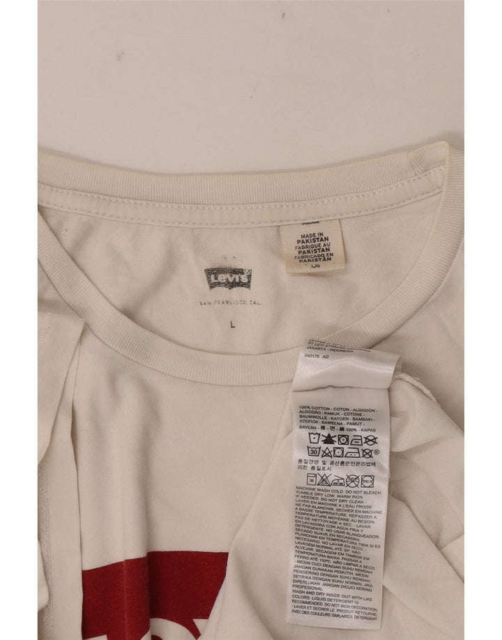 Levi's T-Shirt Graphique Homme Blanc Large Coton