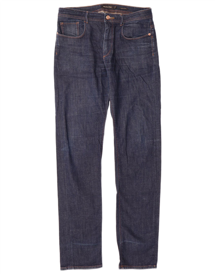 MASSIMO DUTTI Jean Slim Homme EU 38 Small W30 L34 Bleu Marine Coton