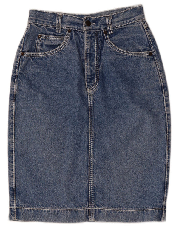 VINTAGE Jupe en jean femme W24 XS Coton bleu