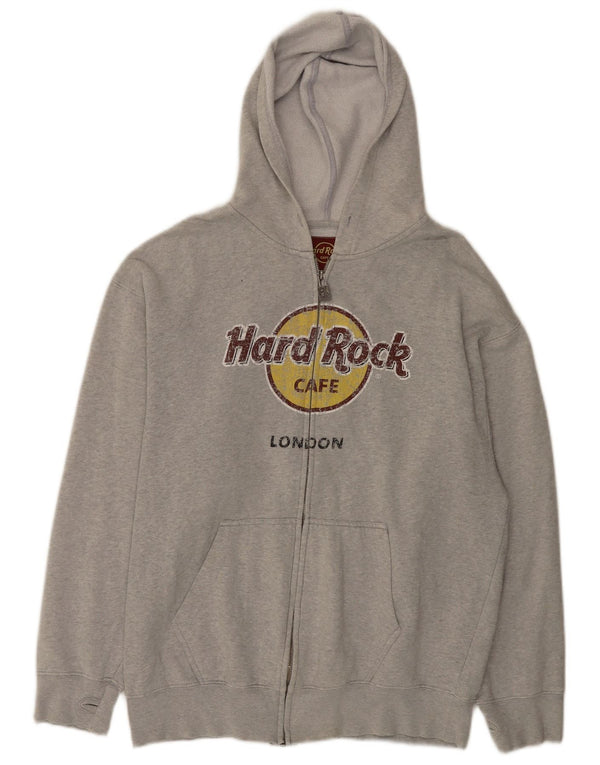 Hard Rock Cafe Pull à Capuche Zippé London Graphic Homme Gris Moyen Coton