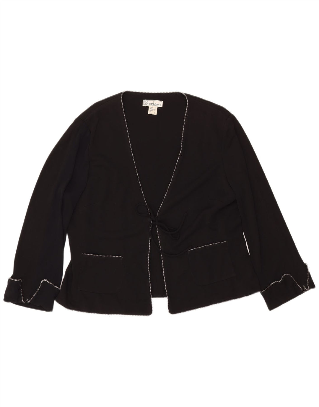 BARBARA Femme Cardigan Top UK 18 XL Acétate Noir