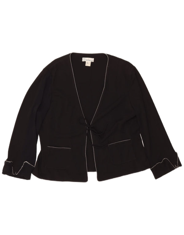 BARBARA Femme Cardigan Top UK 18 XL Acétate Noir