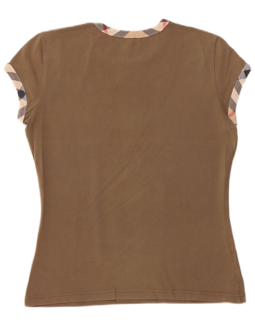 BURBERRY T-Shirt Femme Top UK 12 Coton Kaki Moyen