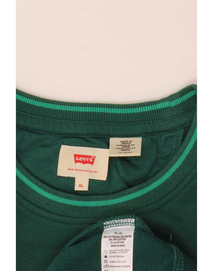 Levi's Sweatshirt Jumper XL Vert Coton Homme