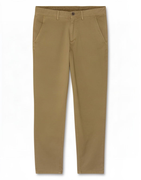 Massimo Dutti Mens Tapered Chino Trousers EU 38 Small W30 L27 Khaki Cotton