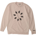 ADIDAS Womens Oversized Graphic Sweatshirt Jumper UK 8 Small  White Cotton