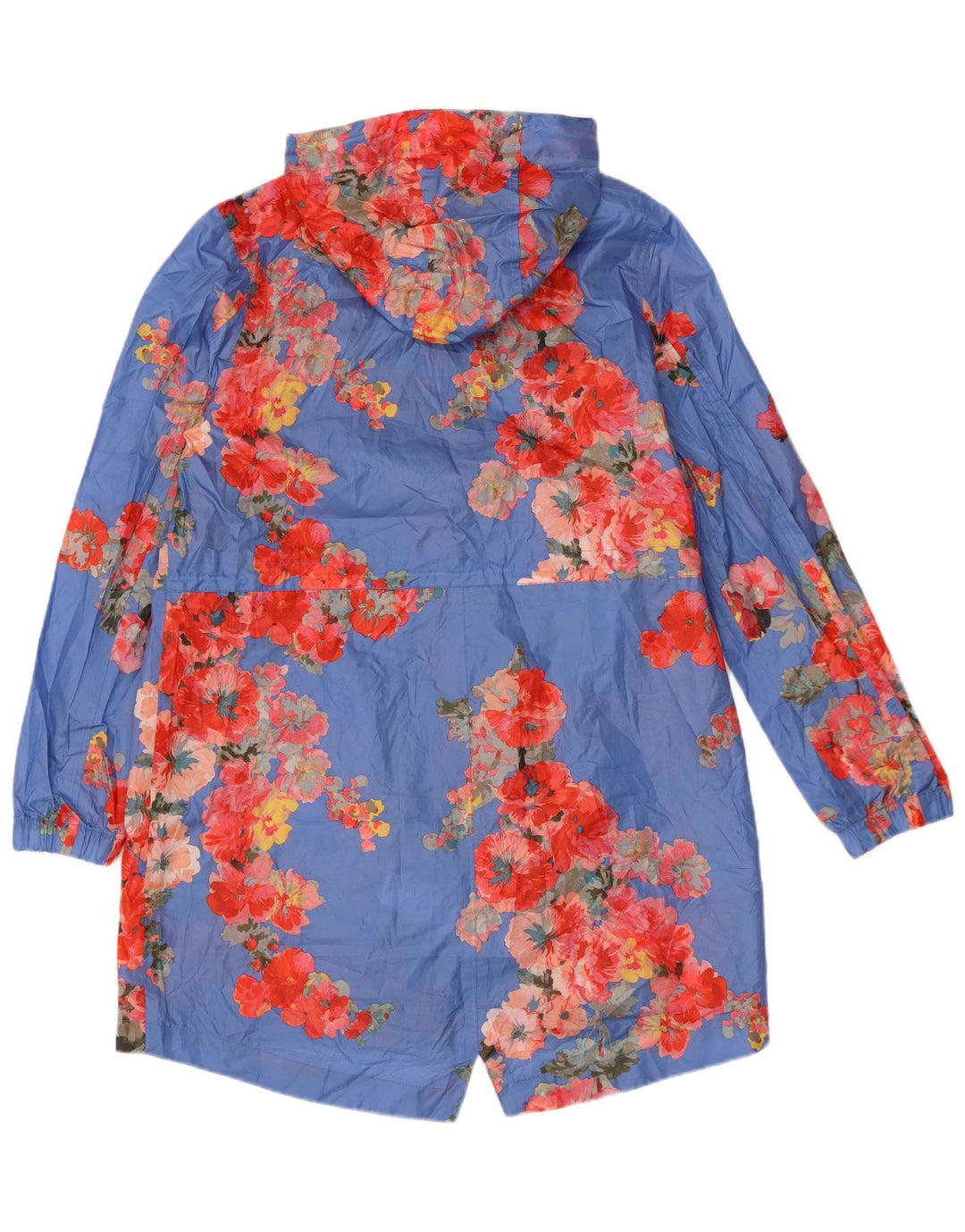 Joules Imperméable à capuche pour femme UK 42 Bleu moyen Floral Polyester