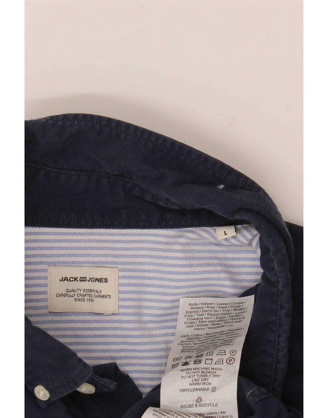 Jack & Jones Chemise Homme Large Bleu Marine Coton